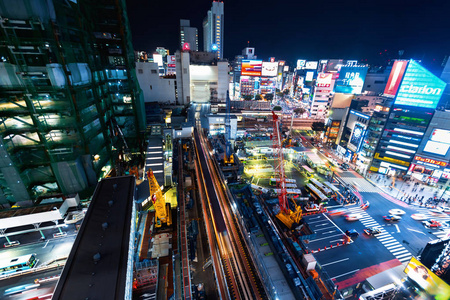 日本东京涩谷鸟瞰图