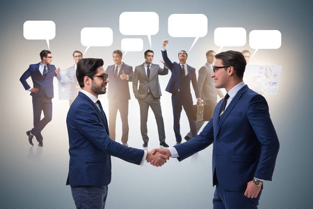 cooperationa 和团队合作理念与握手照片