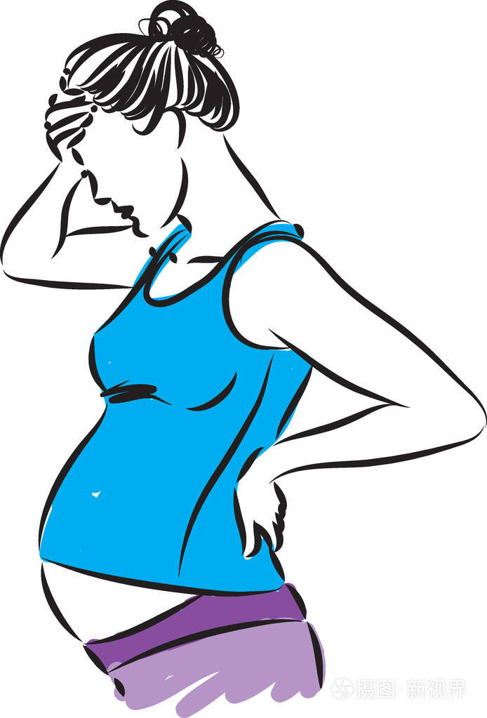 孕妇压力疲劳矢量图