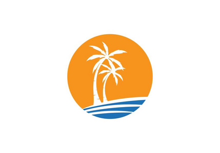 棕榈树夏季徽标模板