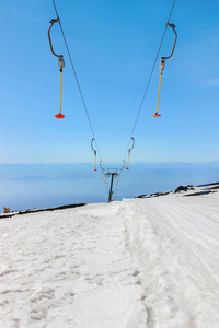 在埃特纳火山滑雪升降机