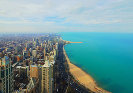 芝加哥市和密歇根湖，芝加哥，伊利诺伊州，美国