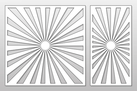 切割模板。线, 几何图案。激光切割设置比率 11, 12。矢量插图