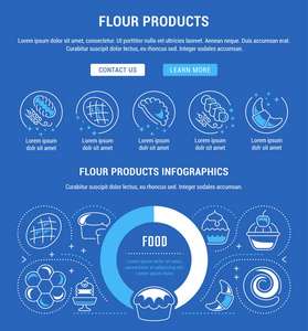 面粉产品网站横幅和登陆页图片