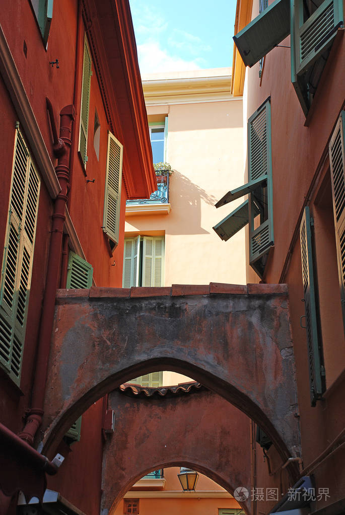 摩纳哥老城的街道和房屋