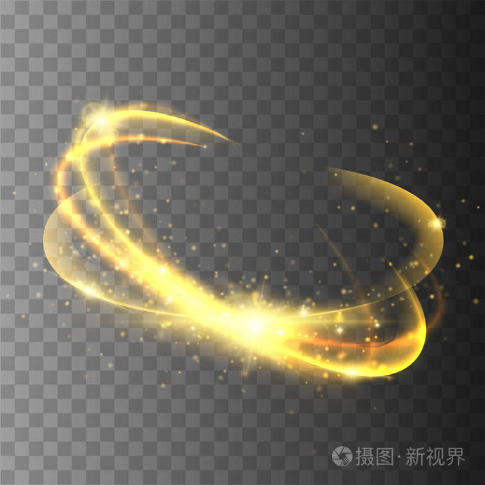 在透明背景上隔离的魔术圈矢量辉光环