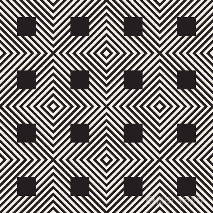 矢量无缝格子图案.现代时尚的纹理与单色格子.重复几何网格.