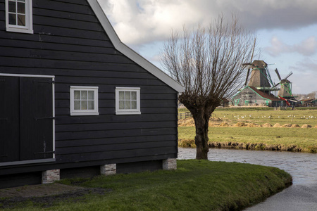 荷兰 Zaandam Zaanse Schans 的传统建筑