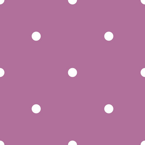 在深紫色粉红色背景下的白色圆点的瓷砖矢量图案