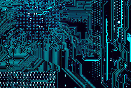 蓝色的计算机主板的电路板背景图片-蓝色的计算机主板的电路板背景素