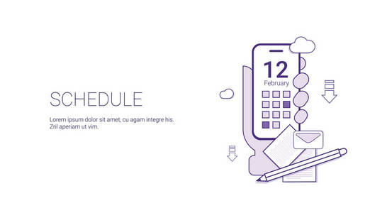 计划业务时间管理 Web 横幅模板和复制空间