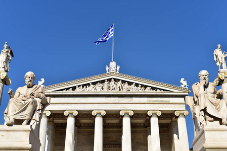 希腊雅典 panepistimiou 街雅典学院.