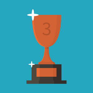 第三名.卡通风格.矢量插图照片