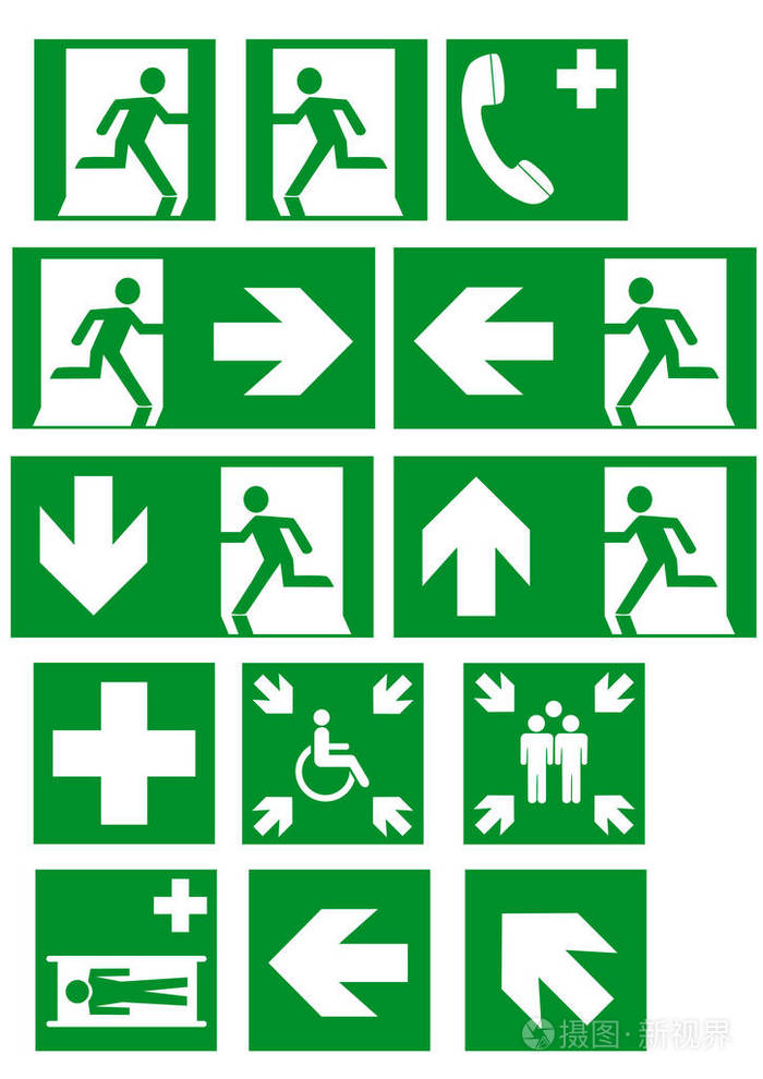 当前逃生标志的汇集