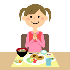 丫头丫头, 我们吃吧这是一个女孩谁开始吃饭的例证照片