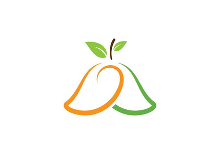 芒果图标芒果在平式芒果标志芒果图标矢量在平面样式的芒果.