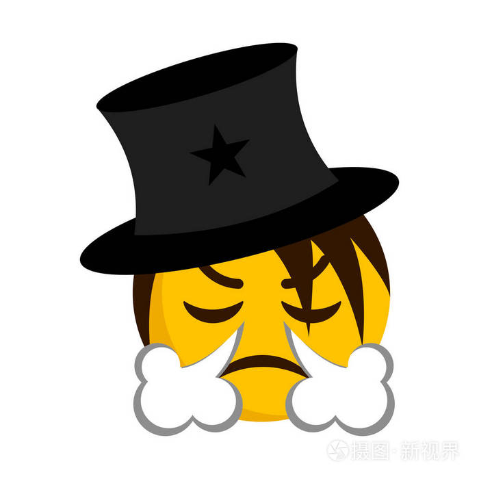 愤怒的魔术师 emoji 表情从它的鼻子吹风