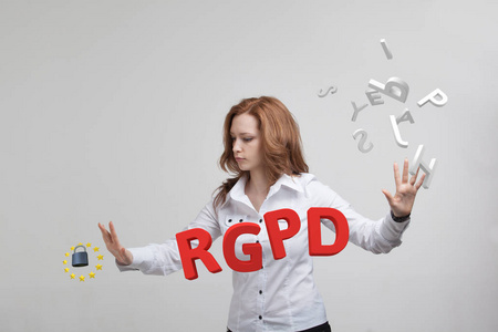 Rgpd, 西班牙语, 法语和意大利语版本的 Gdpr Reglamento 将军 Proteccion de datos。一