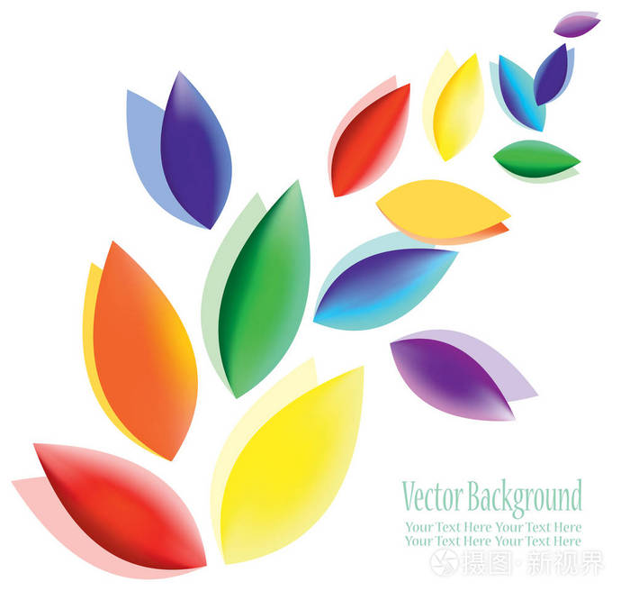 抽象的五颜六色的飞舞的花瓣.纯洁,和平,爱与幸福的象征