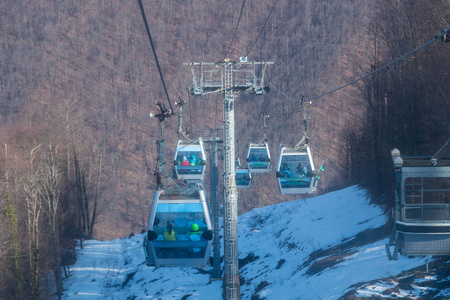 缆车铁路缆车滑雪胜地