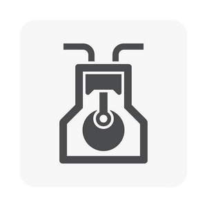 符号标志插图.空气压缩机罐和压力表图标设计黑色和轮廓.