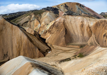 Fjallabak 自然保护区的 Landmannalaugar 山。冰岛