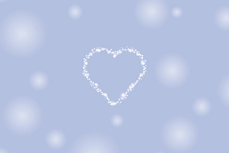 矢量背景与一个心脏的图像, 由气泡和闪烁的星星在蓝色背景与苍白的斑点。简约矢量
