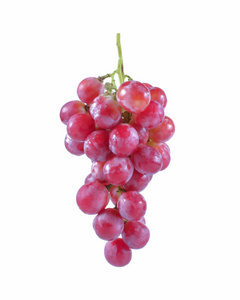 在白色背景上孤立的红葡萄