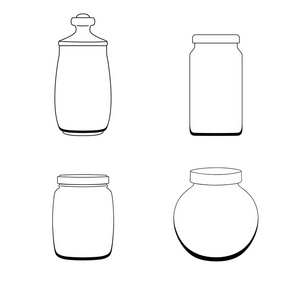 一组 jar 模板。矢量插图