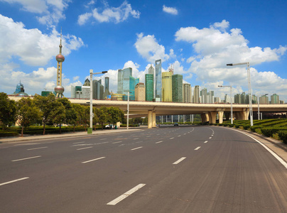 空路表面与上海外滩城市建筑