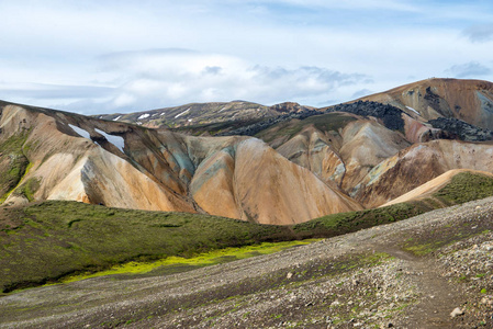 Fjallabak 自然保护区的 Landmannalaugar 山。冰岛