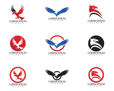 隼鹰鸟 Logo 模板矢量图标