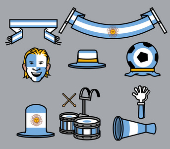 阿根廷足球支持者齿轮套装