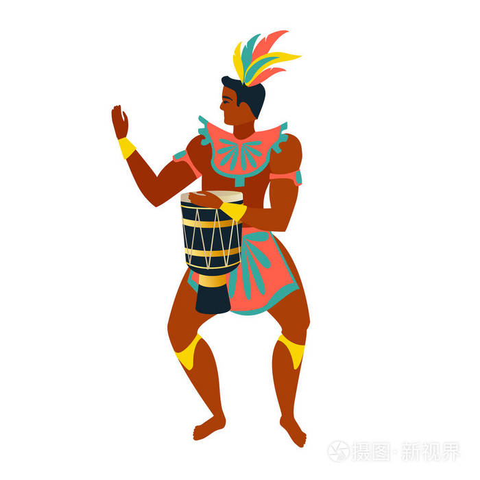 巴西桑巴舞者里约热内卢.矢量嘉年华女孩和男子跳舞