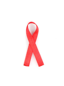 艾滋病认识红丝带白色上孤立