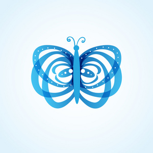 美丽的抽象蓝色蝴蝶照片