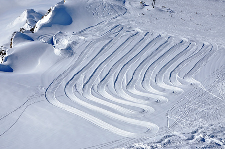 kitzsteinhorn 滑雪胜地卡普伦，奥地利阿尔卑斯山附近的斜坡