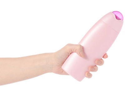 粉红色塑料瓶沐浴露手