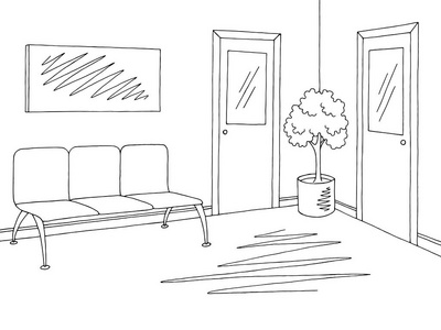 走廊图黑色白色内部草图插图向量照片