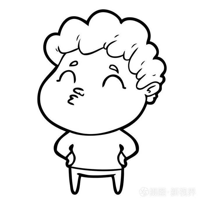 卡通人物噘嘴的矢量图解