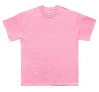 空白 t恤衫彩色淡粉色模板白色背景