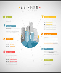 与城市景观创意简历模板图片