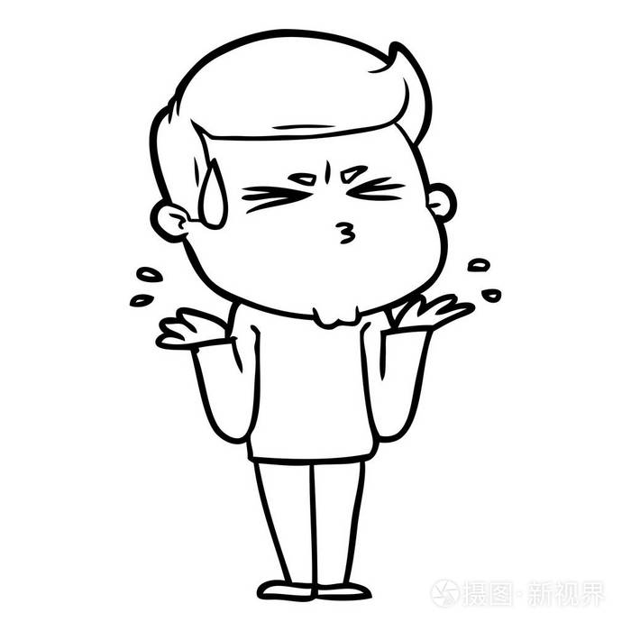 卡通人物出汗的矢量图解插画-正版商用图片04bxpl-摄图新视界