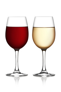 红色和白色酒玻璃