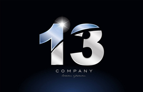 金属蓝13号标志公司图标设计