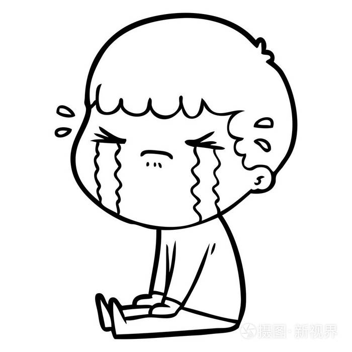 卡通人物哭泣的媒介例证插画-正版商用图片04c1wc-摄图新视界