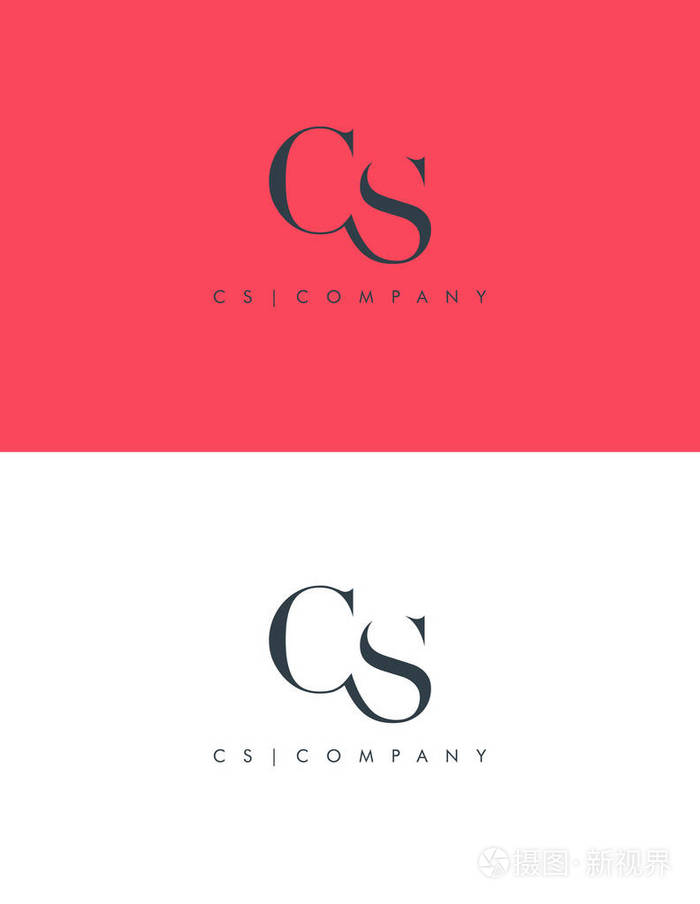 联合cs 字母矢量图示