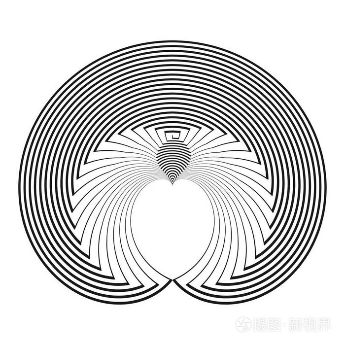 抽象的半色调线创造性的几何圆图案.矢量现代设计黑色 amd 白色背景