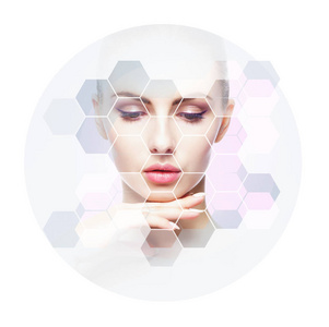 整形外科,护肤,化妆品和面部提升概念照片