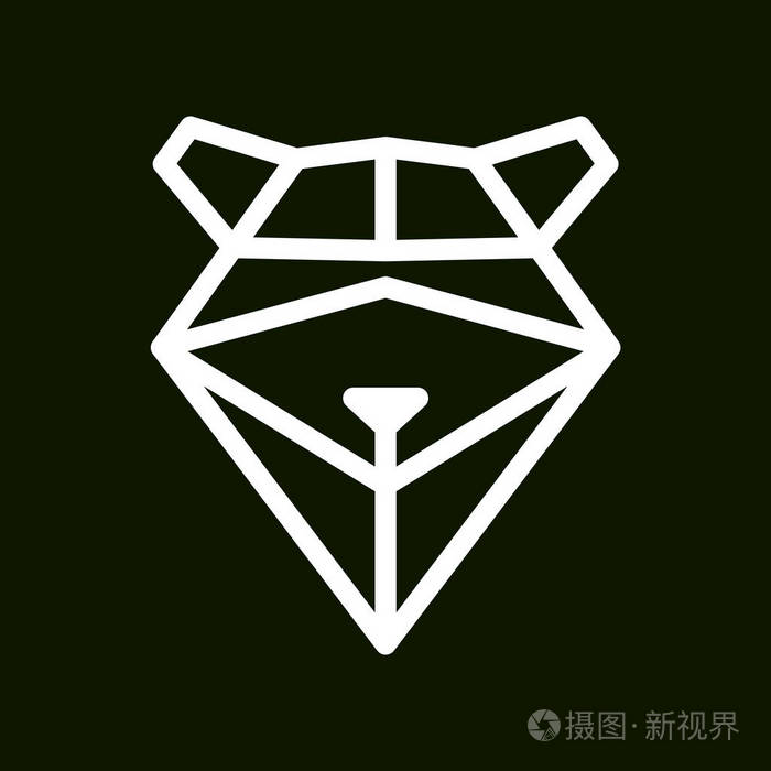 浣熊头的三角形lowpoly